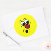 Verrassde Face Grumpey Ronde Sticker (Envelop)