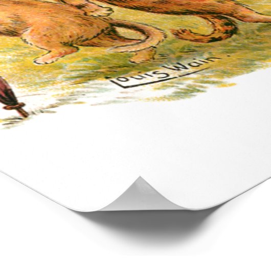 Verrassde katten Louis Wain Poster (Hoek)