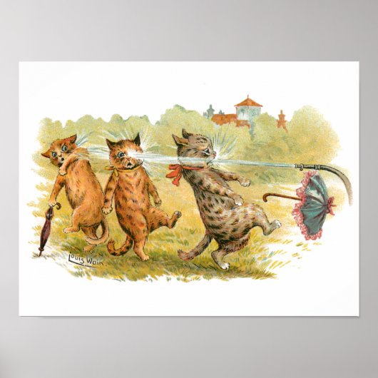 Verrassde katten Louis Wain Poster (Voorkant)