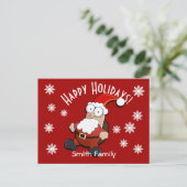 Verrassde kerstman briefkaart (Staand voorkant)