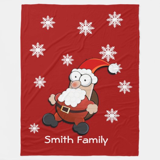 Verrassde kerstman fleece deken (Voorkant)