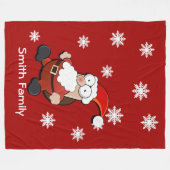 Verrassde kerstman fleece deken (Voorkant (Horizontaal))