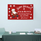 Verrassde kerstman spandoek (Beurs)