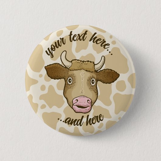 Verrassde Koe Button (Voorkant)