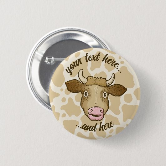 Verrassde Koe Button (Voorkant /achterkant)