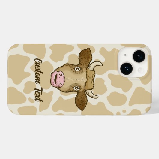 Verrassde Koe Hoesje-Mate iPhone Case (Achterkant (horizontaal))