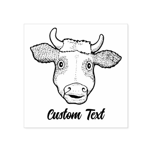 Verrassde Koe Rubberstempel (Afrduk)