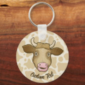 Verrassde Koe Sleutelhanger (Voorkant)