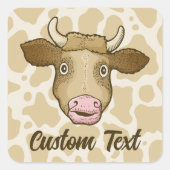Verrassde Koe Sticker (Voorkant)