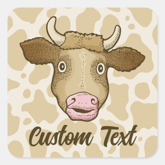 Verrassde Koe Sticker (Voorkant)