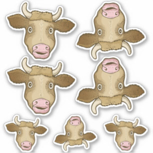 Verrassde Koe sticker set