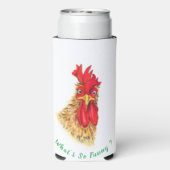 Verrassde, nieuwsgierige Koelbox Fun afspelen Seltzer Blikjeskoeler (Seltzer Achterkant)