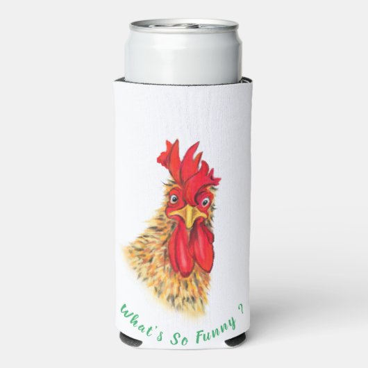 Verrassde, nieuwsgierige Koelbox Fun afspelen Seltzer Blikjeskoeler (Seltzer Achterkant)