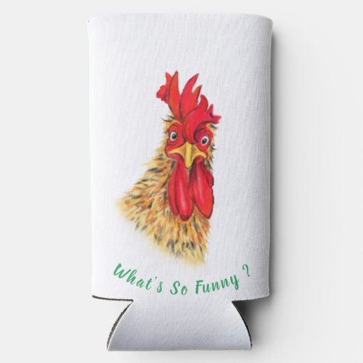 Verrassde, nieuwsgierige Koelbox Fun afspelen Seltzer Blikjeskoeler (Achterkant)