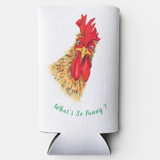 Verrassde, nieuwsgierige Koelbox Fun afspelen Seltzer Blikjeskoeler (Voorkant)