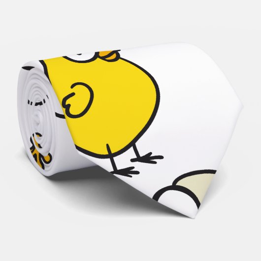 Verrassde paaskippen stropdas (Opgerold)