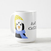 Verrassde pinguïn - gewoon chillin' koffiemok (Voorkant links)