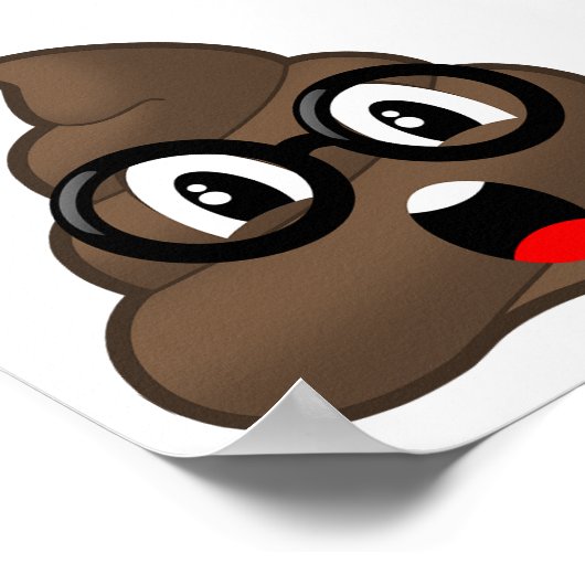 Verrassde Poop Glasses Emoji Poster (Hoek)