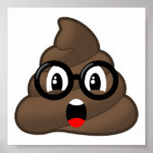 Verrassde Poop Glasses Emoji Poster (Voorkant)