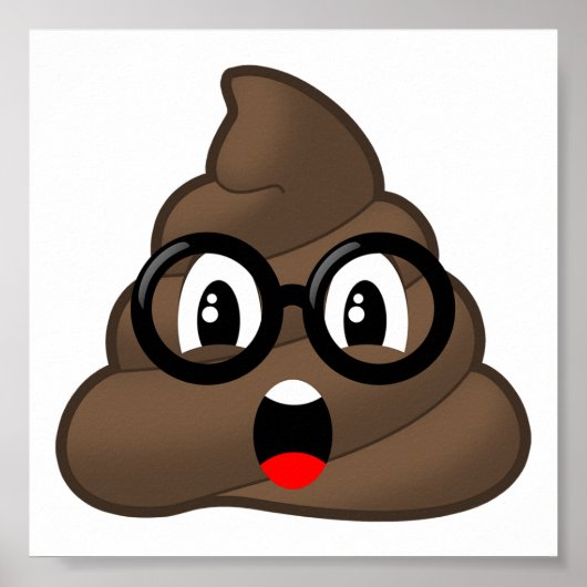 Verrassde Poop Glasses Emoji Poster (Voorkant)