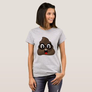 Verrassde Poop Glasses Emoji T-shirt