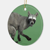 Verrassde Raccoon Keramisch Ornament (Links)