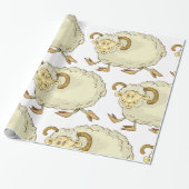 Verrassde Ram Sheep Cadeaupapier (Uitgerold)