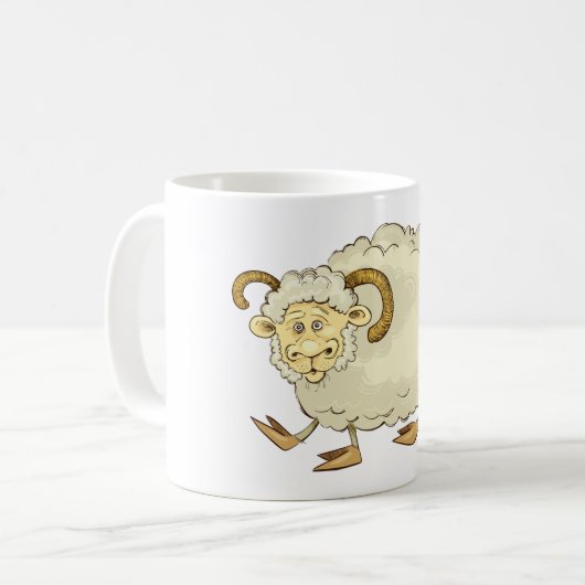Verrassde Ram Sheep Koffiemok (Voorkant links)
