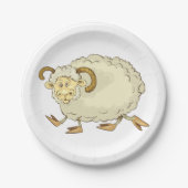 Verrassde Ram Sheep Papieren Bordje (Voorkant)