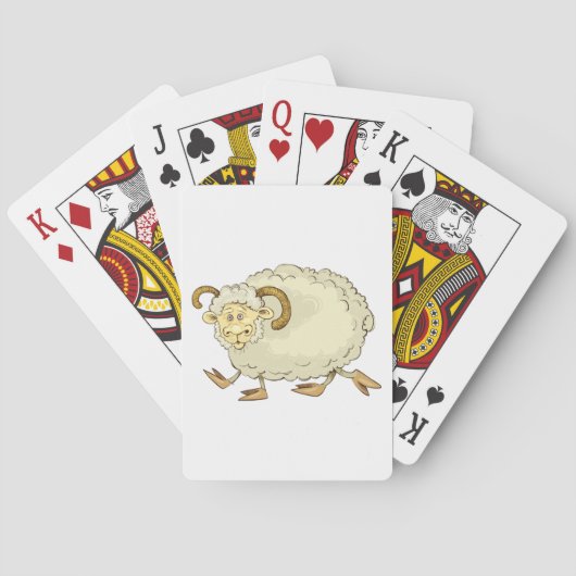 Verrassde Ram Sheep Pokerkaarten (Achterkant)