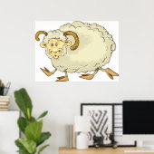Verrassde Ram Sheep Poster (Thuiskantoor)
