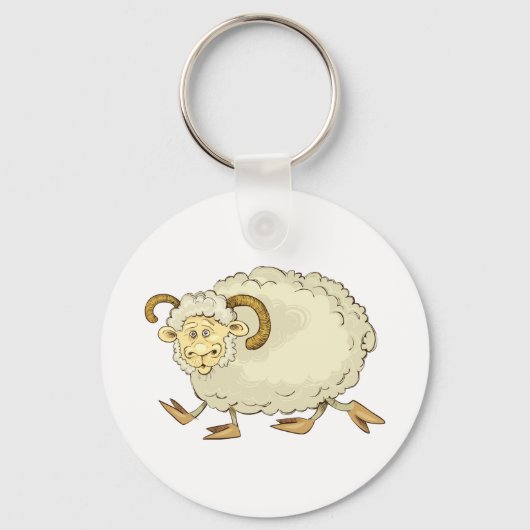 Verrassde Ram Sheep Sleutelhanger (Voorkant)