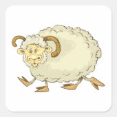 Verrassde Ram Sheep Vierkante Sticker (Voorkant)