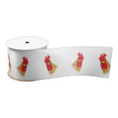 Verrassde Rooster Satin Ribbon Funny Satijnen Lint (Spoel)