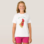 Verrassde Rooster Speful Kinder T-Shirt Funny (Voorkant volledig)