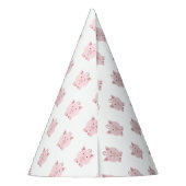 Verrassde roze roze varken feesthoedjes (Achterkant)