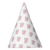 Verrassde roze roze varken feesthoedjes (Rechts)
