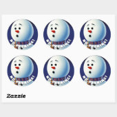 Verrassde Snowman Ronde Sticker (Vel)