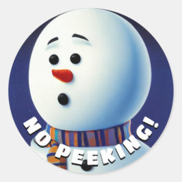 Verrassde Snowman Ronde Sticker