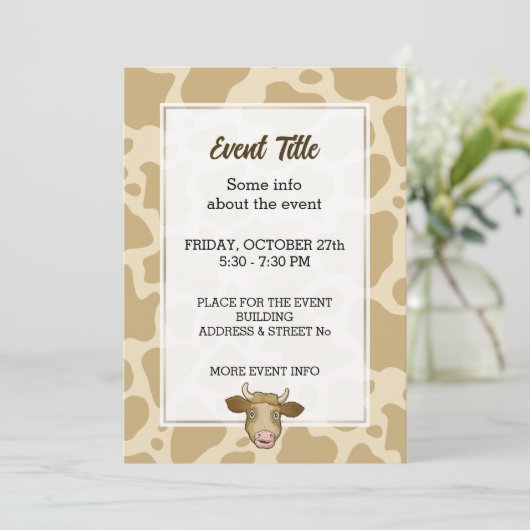 Verrassde uitnodiging tot Koe (Staand voorkant)