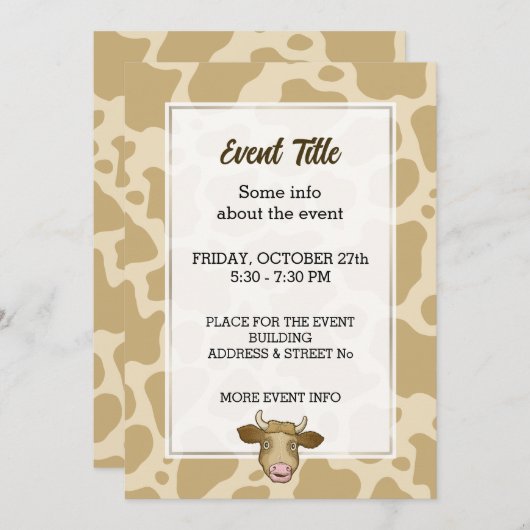 Verrassde uitnodiging tot Koe (Voorkant / Achterkant)