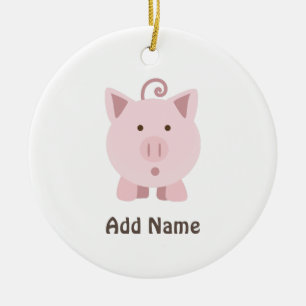 Verrassde varkens keramisch ornament