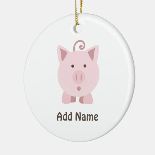 Verrassde varkens keramisch ornament (Links)