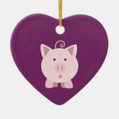 Verrassde varkensstapel keramisch ornament (Voorkant)