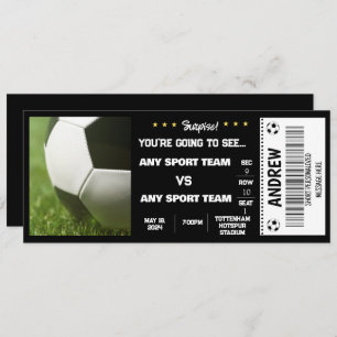 VERRASSEN VOETBAL CADEAU TICKET KAART