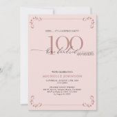 Verrassend 100 & Fabulous Blush Pink Birthday Kaart (Voorkant)