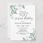 Verrassend 100e verjaardag groene Eucalyptus Green Kaart (Voorkant)