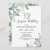 Verrassend 13e verjaardag groene Eucalyptus Greene Kaart (Voorkant / Achterkant)
