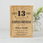 Verrassend 13e verjaardag Rustic Wood Kaart (Staand voorkant)