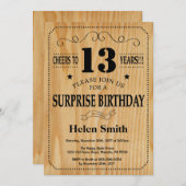 Verrassend 13e verjaardag Rustic Wood Kaart (Voorkant / Achterkant)